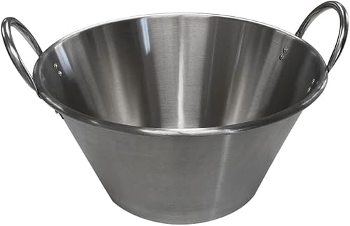 Miniatura 2 de DBM IMPORTS Cazo Grande Para Carnitas Grande 25 pulgadas de ancho x 13 pulgadas de profundidad, acero inoxidable Caso Carnitas Comal