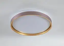 Plafon LED Moderno 40cm (36W) e 50cm (48W) | 3 Cores (3000K-6000K) | Redondo ou Quadrado (40cm Redondo Café/Dourado)