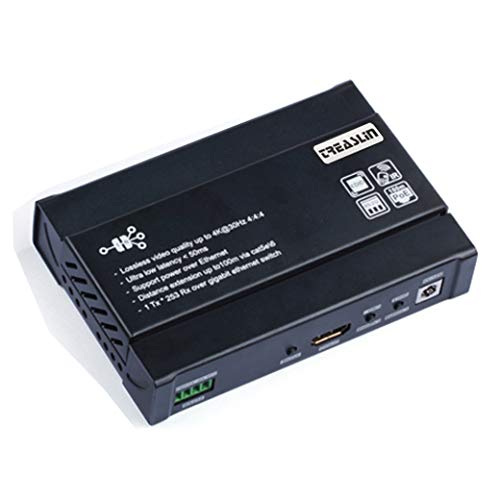 TreasLin 4K HDMI Over IP Extender Receiver, Ultra HD 4K 30Hz 4:4:4, Ultra-Low Latency,Or Over Single CAT5e/6/7 - up to 120m, Support DTS&Dolby, IR Passback Control, POE & RS-232, TSV621-RX Cover