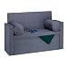 Produktbild Relaxdays Sitzbank mit Lehne, 2 Kissenrollen, faltbar, Aufbewahrung, gepolstert, Flur, Sitztruhe 75 x 115 x 47 cm, Grau