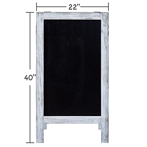 Rhf Extra Large 40"X22" Chalkboard Sign, Handcrated A Framed Chalk Board Sign,Sandwich Black Board,Rustic Wedding Signs,Chalkboard Easel,Sidewalk Sign,Double Sided Message Board,Free Standing,White #TOP1