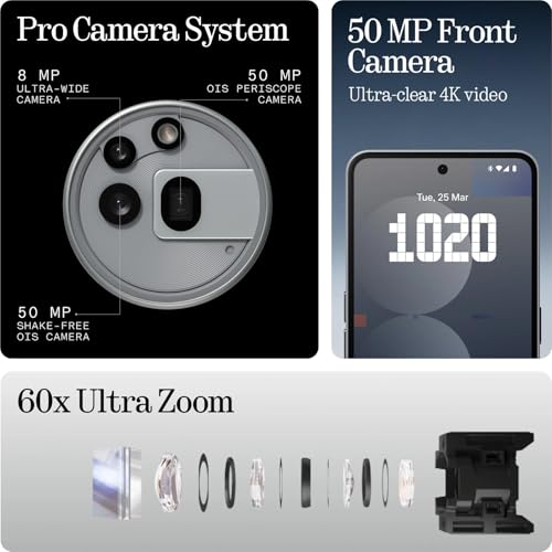 Image of Nothing Phone (3a) Pro (Grey, 8GB RAM, 128GB Storage) | 50MP + 50MP Periscope Camera | 6.77 inch FHD+ Display | Snapdragon 7s Gen 3 | 5000mAh Battery | Premium 5G Smartphone