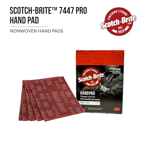 3M Scotch-Brite 7447 Pro Hand Pad, Very Fine Grade, Pack of 60, 6 in x 9 in, Aluminum Oxide, Load Resistant, General Purpose Sanding, Surface Activation, Pre-Paint Scuffing - Thumbnail 2