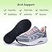 RomenSi Womens Arch Support Walking Shoes Orthotic Fashion Sneakers Tennis Shoes for Plantar Fasciitis Pain Relief GreyPink US 8
