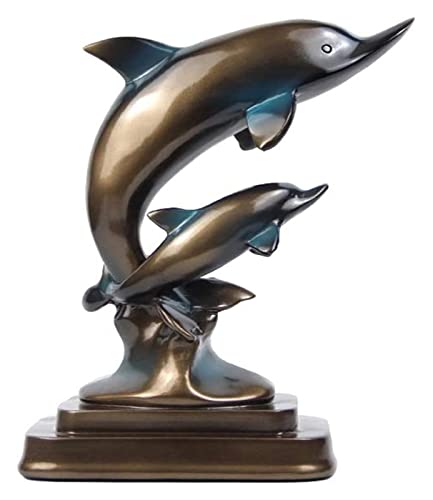 Statue de dauphins en résine pour décoration de table et chambre