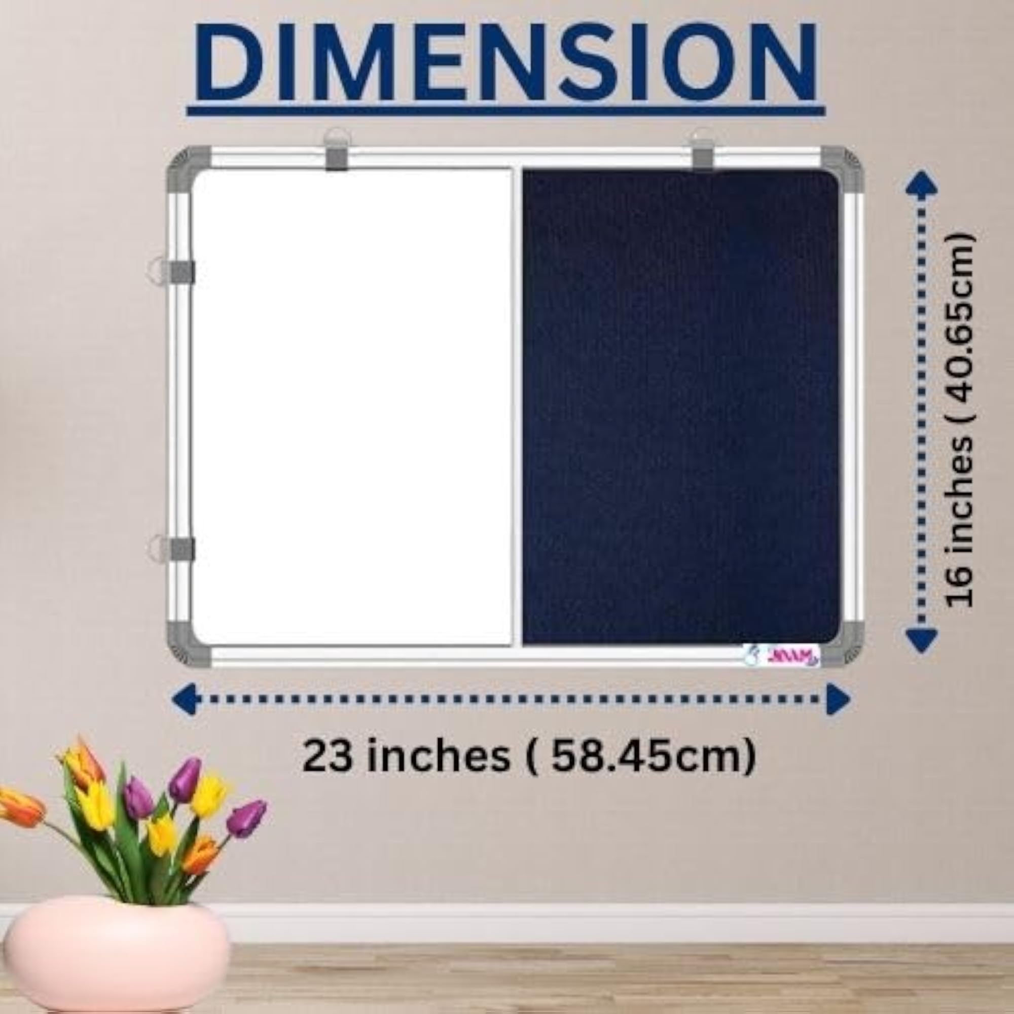 Dual Use Whiteboard and Felt Pin-up Combination Notice Board