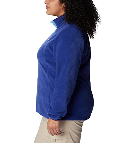 Image of Columbia Womens Benton Springs Half Snap II Pull Over Fleece Jacket, Dark Stone /Canoe /Vintage Blue, 3X