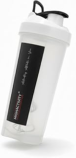 Plastic Gym Shaker Bottle, Leakproof Sipper Bottle Ideal for Protein, Preworkout and Bcaas, BPA-Free Material, 700 ML (Clear White)