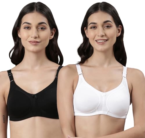 Image of Dollar Missy Pack of 2 Women's Combed Cotton Elastane Wire-Free Panelled Support Bra