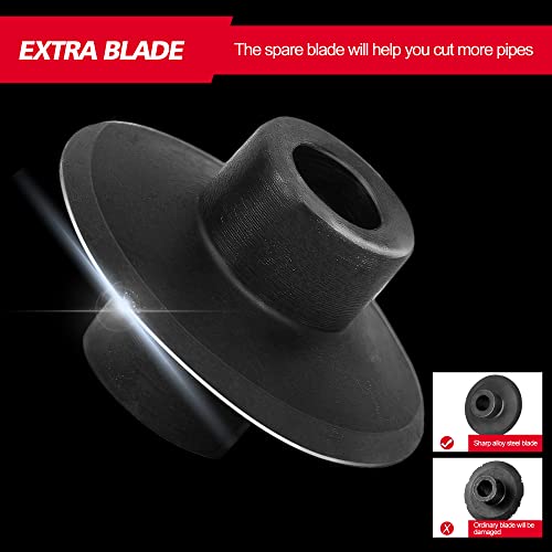 Godora Heavy Duty 1/8-2" Pipe Cutter Tool with an Extra Blade, Sharp Rigid Tubing Cutter Cuts Up to Galvanized Pipe, Copper, and Iron Pipe, Metal Tube Cutter Great for Plumbers or Metalworkers