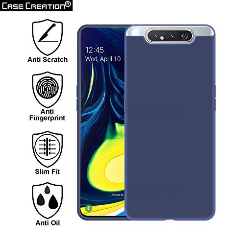 Image of Case Creation Luxurious OG Series for Samsung Galaxy A90 Case Cover,Anti-Dirty Slim Case Frosted Matte Cute Candy TPU Raised Bezel (Splash of Color) Back Cover for Samsung A90 -Navy Blue
