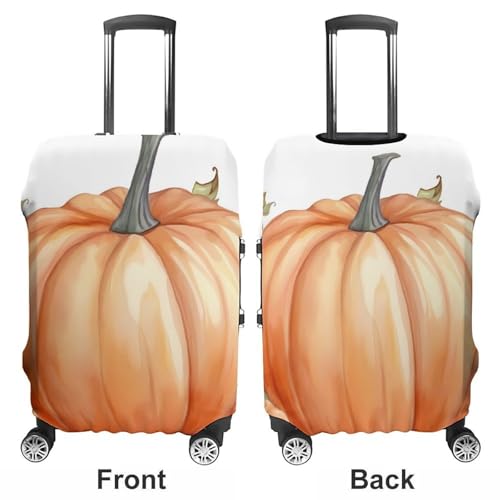 Fall Watercolor Pumpkins Luggage Cover, Washable Elastic Suitcase Cover Protector Fit 18-32 Inch Luggage3
