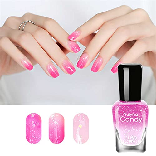 UV Nail Polish Thermal Gel Nail Polish Colour Changing Shellac Set UV Gel Nail Art, Soak Off UV Thermal Nail Lac 7 ml…