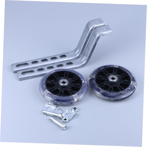 Ruedas de Entrenamiento Silenciosas con Luz para Bicicleta Ajustables y Resistentes para Niños y Niñas, Color Negro miniatura 5