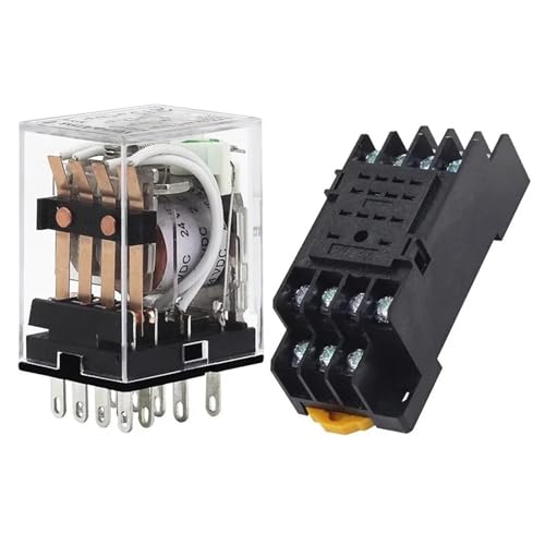 Relais de commande HH52P miniature 12V alternatif avec base intermédiaire - 7