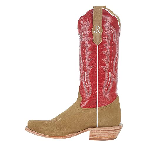 R Womens Sand Roughout 13in Red Top Boot3