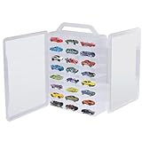 Ngdiluxury Double Sided Storage Case for Hot Wheels Storage with Carrying Handle, Portable 1/64 Scale Toy Cars Storage Box Compatible with 46 Matchbox Hot Wheels Storage, Case Only (1 Pack)