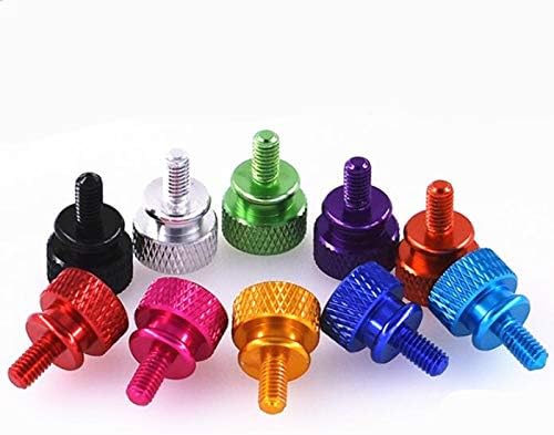 Knurled Screw 10pcs M3 Aluminum Step Thumb Hand Screw Computer Case Screw Knurled Thumb Screw Twist Screws Anodized 11 Colors (Size : Silver) (Size : Light Blue) (Size : Dark Blue)