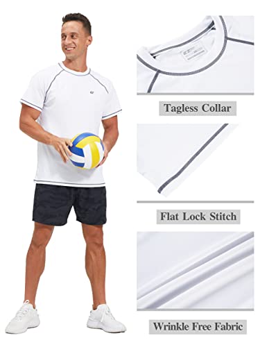 Image of Men's Swim Shirts Rash Guard UPF 50+ UV Sun Protection T-Shirt Quick Dry Fishing Beach T Shirts