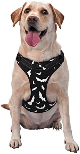 Bats Halloween Goth Dog Harness Set Pet Vest Harness for Labrador Golden Retriever Huskie Corgi
