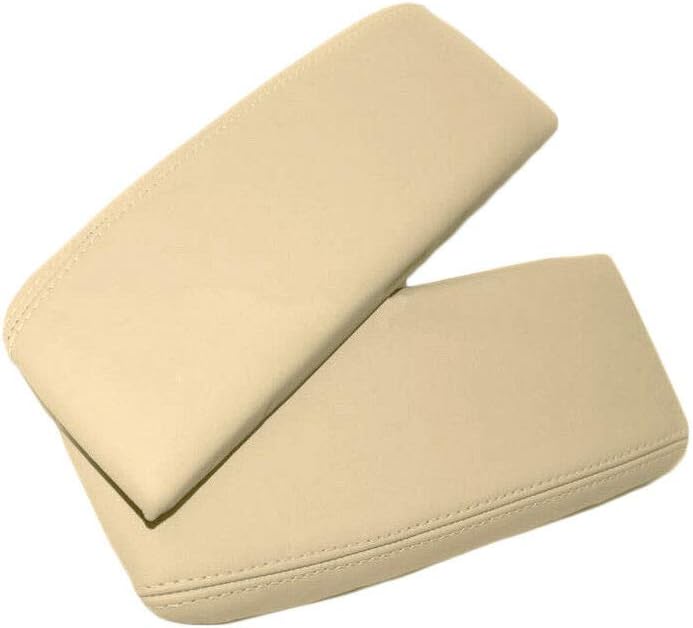 Fits 2005-2010 Acura RL Real Beige Leather Armrest Center Console Lid Cover (Skin Only)