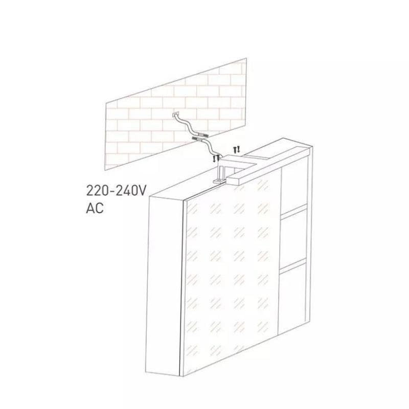 Silamp - Aplique de pared para cuarto de baño blanco, 6 W, IP44, 6000 K, 8000 K, color blanco frío