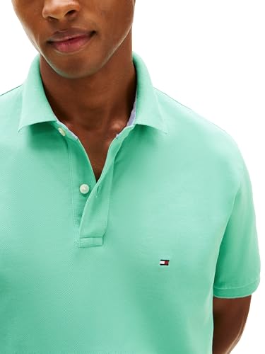 Image of Tommy Hilfiger Mens Short Sleeve Cotton Pique Polo Shirt in Regular Fit