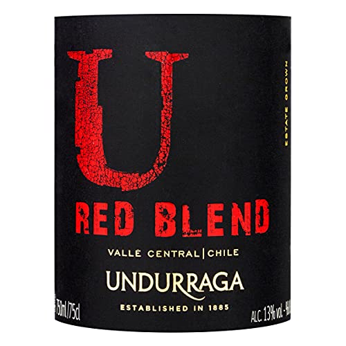 Vinho Chileno Tinto Meio Seco Red Blend Undurraga Cabernet Sauvignon Syrah Malbec Valle Central 750m