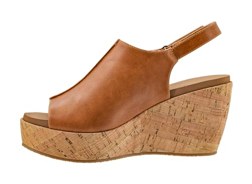 Image of Corkys Footwear Women's Weekend Plans Wedge Sandals - Featuring a 3.25-Inch Heel with a 1.25-Inch Platform, Cushioned EVA Insoles and Hook & Loop Closure