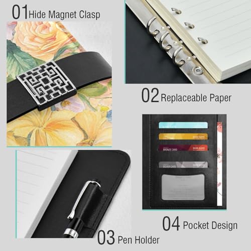 Carnet de notes à spirales cuir coloré ligné journal intime pocket 16x9 - 4