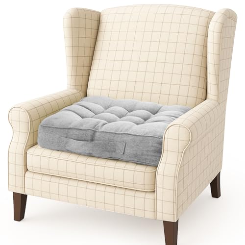 Booster Seat Cushion, 2PCS 47cm Square Chair Pad with 10cm Thick Coccyx Support for Tailbone, Hip, and Lower Back Relief with Handle Strap for Sofa Dining Room Garden and Kitchen, Grey - Cosy Home Interiors Booster Seat Cushion, 2PCS 47cm Square Chair Pad with 10cm Thick Coccyx Support for Tailbone, Hip, and Lower Back Relief with Handle Strap for Sofa Dining Room Garden and Kitchen, Grey - Image 6