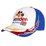 Adult Mens Womens Talladega Nights Hat Racer Ricky Bobby Wonder 26 Adjustable Caps White and Blue