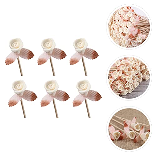 6 Palitos Difusores de Ratán Natural con Diseño Floral miniatura 3