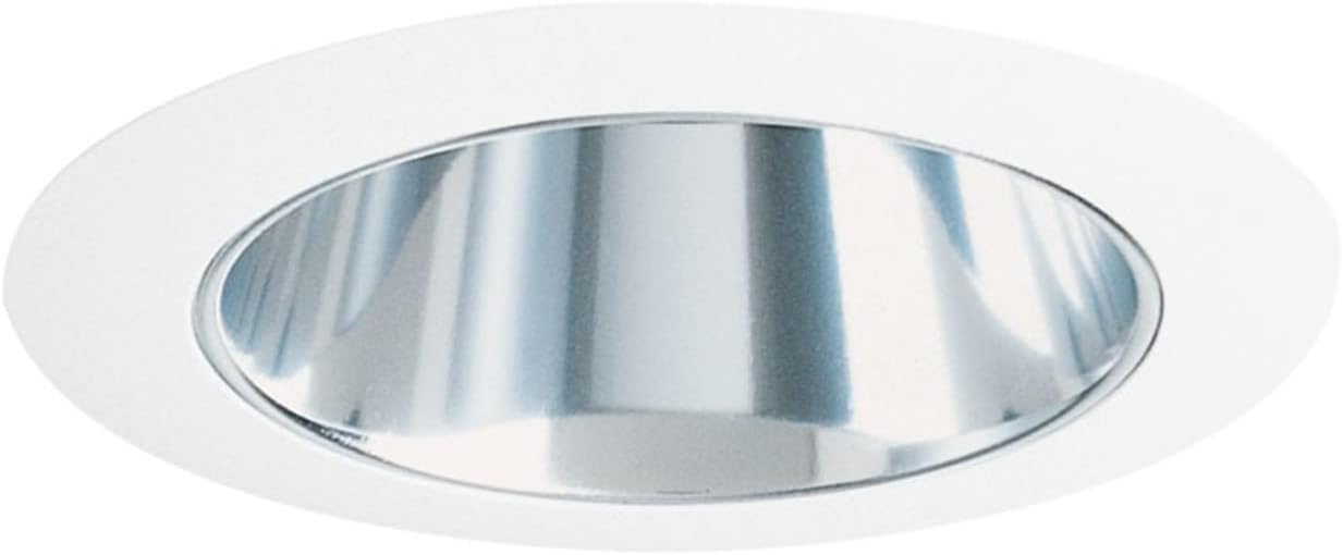Juno Lighting 17 CWH Halogen Recessed Cone trim, 50 watts, 4 Inch, Unfinished, Clear Alzak with White Trim