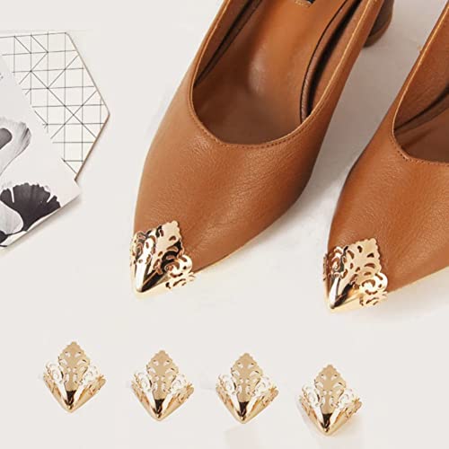Image of 3 Pairs High Heel Protectors High Heel Toe Head Metal Pointed Cap Cover for Shoes Protection Repair Decoration