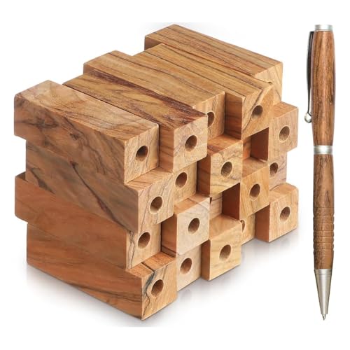 Tsudoku 20 Stück Vorgebohrte 7 mm Olivenholz-Stiftrohlinge zum Drechseln, Stiftdrehset für Stiftherstellungsbedarf, 2 1/2 X 3/4 X 3/4