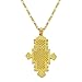 DELLEN Accessori per uomo e donna Collane ciondolo croce d'oro etiope per donne/uomini oro colore africa grandi croci gioielli Regalo di compleanno di Natale per anniversari immagine