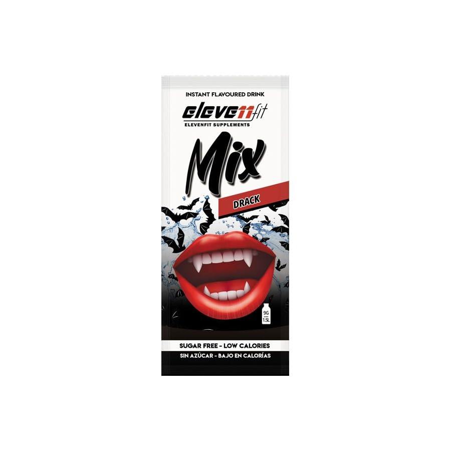 BEBIDAS MIX de ELEVEN FIT, 10 Sobres de Sabor DRACK SIN AZÚCAR, Bebidas Instantáneas Bajas en Calorías, 9g x 10 Sobres, Bebida hidratante, Mix no contiene ASPARTAMO, ni ACELSULFAMO K