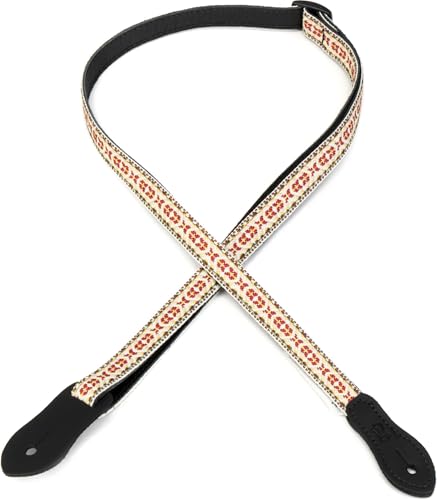 Levy's Leathers .5" Jacquard Weave Mandolin/Ukulele Strap with Dual Leather strap Pin Ends, Adjustable to 50" (MJ19UKE-001)