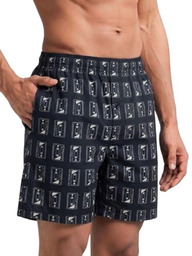 Image of Men's Cotton Boxers | Comfortable Printed Boxer Shorts for Men | Soft Breathable Lounge Boxers | Elastic Waist Relaxed Fit | Men's Sleepwear & Home Wear Boxer Shorts