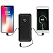 10000mAh Portable Charger, Ultra Slim Power Bank,4 Output and Dual Input External Battery Pack with Built-in AC Wall Plug Micro USB Type C Three Cables with USB Output Compatible with mobilephone