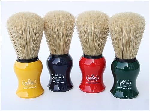 Mixed Color Omega 10065 Natural Bristle Shaving Brush