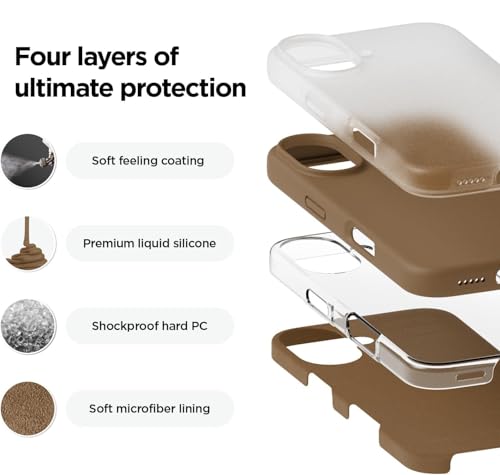 Image of Back Cover Compatible with iPhone 17 Case (6.3) Soft Touch Slim Liquid Silicone Full Protection Shock Proof Back Cover for iPhone 17 (SC Brown)