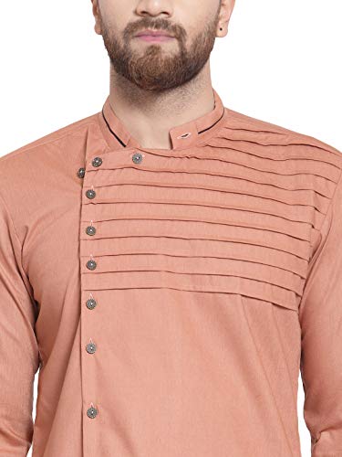 Image of RG DESIGNERS Full Sleeve Cross Stitch Kurta with Churidar for Men