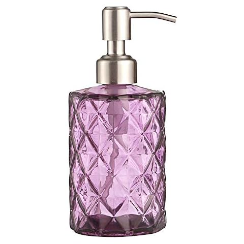 YunNasi Soap Dispenser with Stainless Steel Pump, Refillable Liquid Hand Soap Dish Soap Dispensers for Bathroom Counter, Kitchen Sink (Purple) Cover