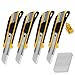 Messe mit günstig Kaufen-CCLIFE 4 Stück Cuttermesser Set 18mm mit 20 Ersatzklingen Abbrechklingen Kartonmesser Mehrzweck Messer Allzweckmesser Teppichmesser mit Sicherheitslock
