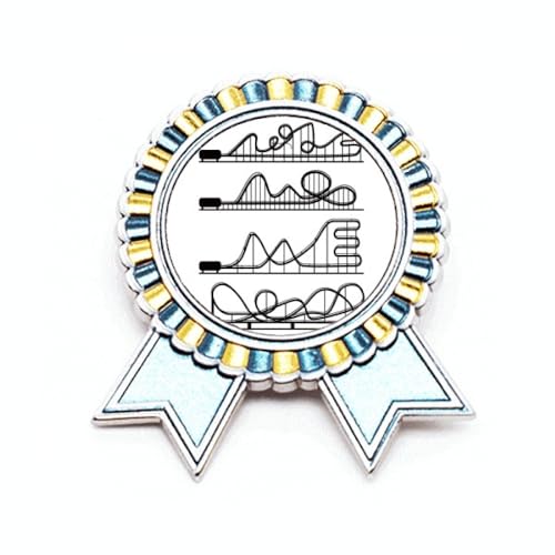Broche noire motif parc d'attractions en métal | Médaille de prix taille M