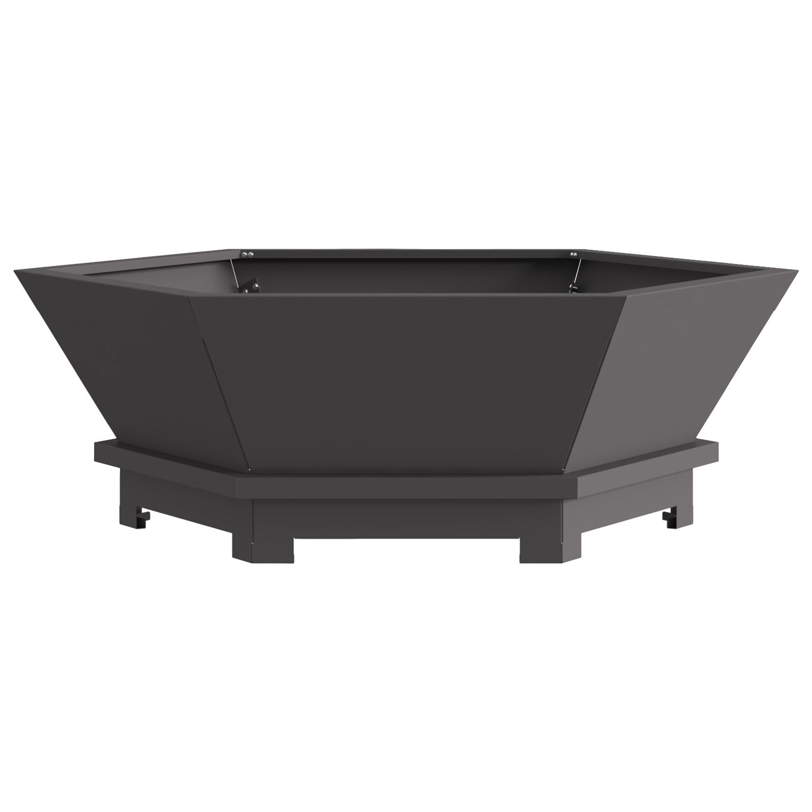 Sześciokątne palenisko czarne 75 x 75 x 28 cm stal-858996