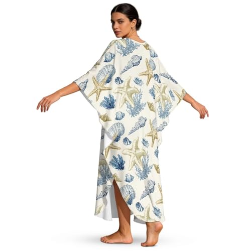 Kaftan transpirable y maxivestido de playa con protección solar sutil 2