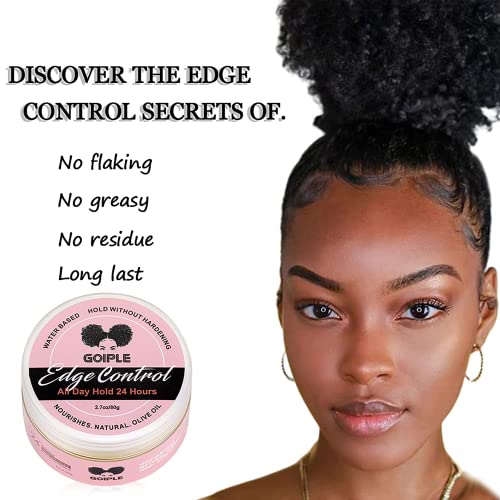 Goiple Edge Control Wax For Women Strong Hold Non-Greasy Edge Smoother Pink Edge Control 1 Pack 2.7 Oz Hair Wax Stick 1 Pack 2.7Oz With Brushes 2Pcs And Edge Scarf (Pink Styling Set) #TOP3